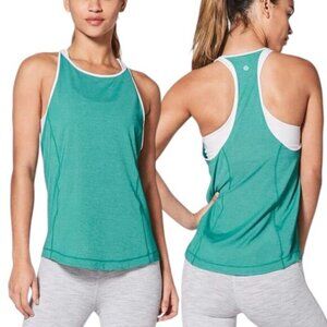 Lululemon Time To Sweat Tank Heathered Spirit Green / White Size 2